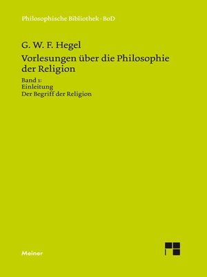 cover image of Vorlesungen über die Philosophie der Religion. Teil 1